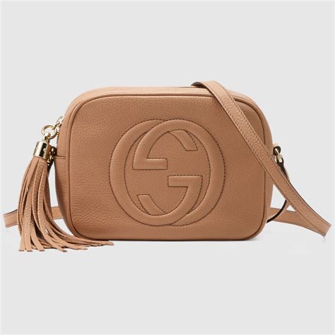 308364 gucci|Rose Beige Leather Soho Small Disco Bag .